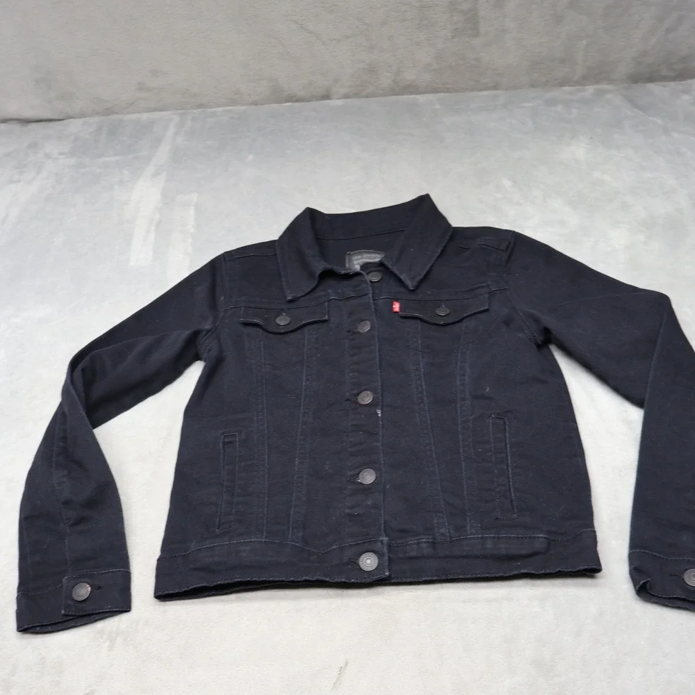 Levi's Jacket Kids Large 12/13 Dark Wash Denim Stretch Trucker Outerwear Classic